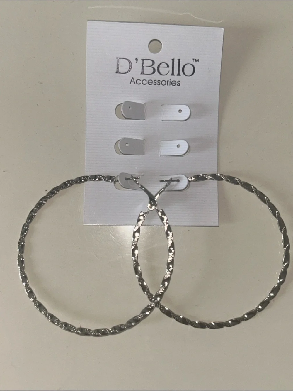 Silver Twisted Hoop Earrings - Women's Accessories NWT